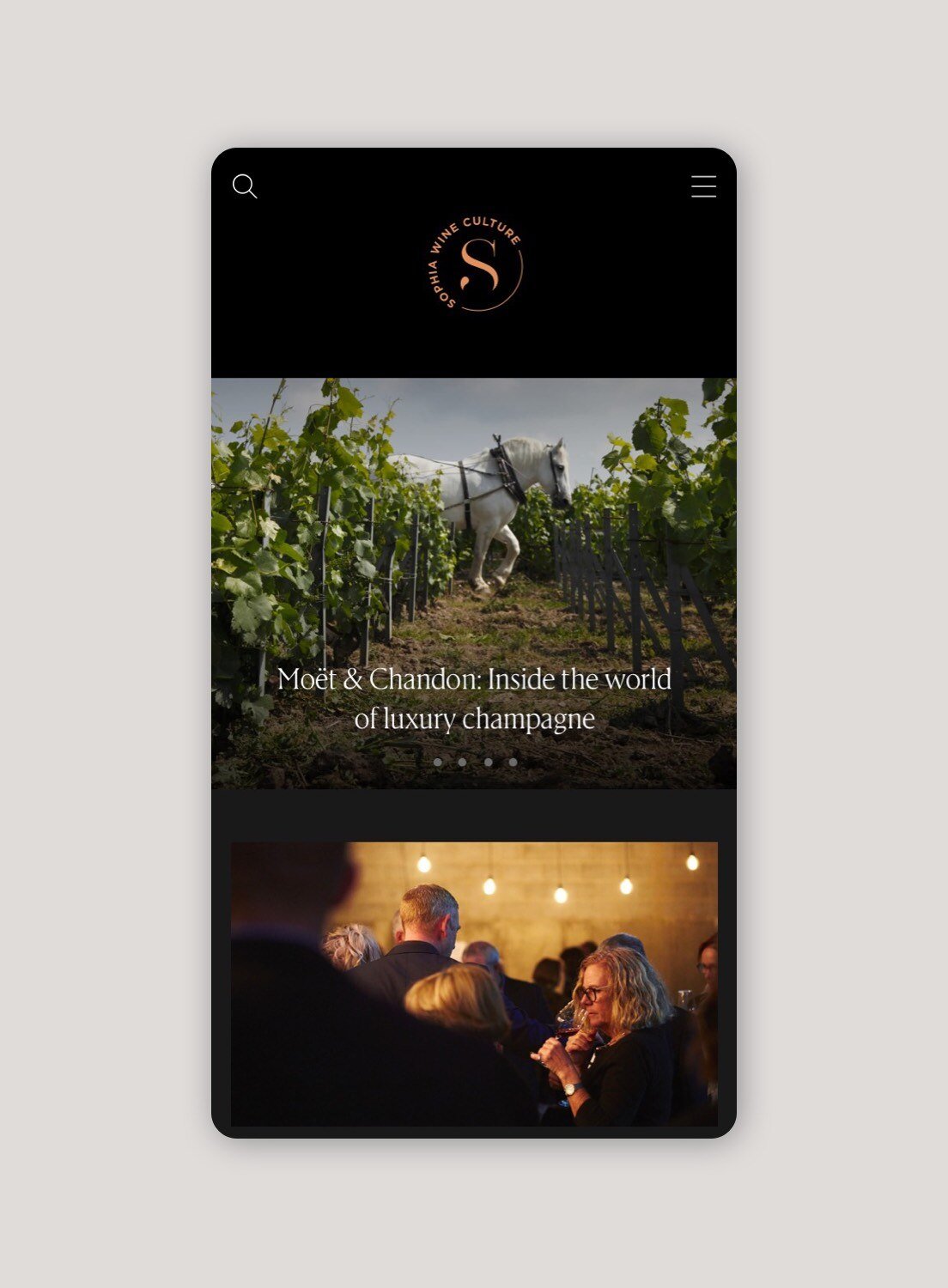 Website design – Sophia Wine Culture